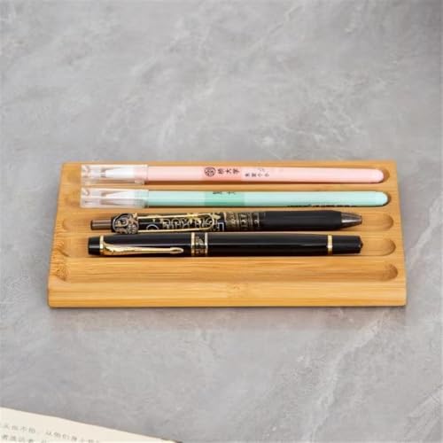 Pen holder Organizer of Office desks,Walnut Desk Pen Stand,Wave Pen Tray Accessory,Teacher Gifts,Suitable for School,Home,Desktop Art Accessories (Log, 5 Grid) by JUTSTJUKO