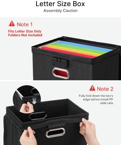 Oterri Lockable File Box Small 2-Pack Hanging Organizer for Letter-Size - Image 2