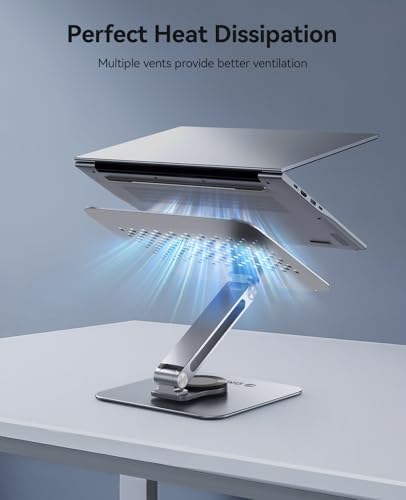 ORICO Adjustable Laptop Stand with 360° Rotating Base, Aluminum ST10-Silver - Image 5