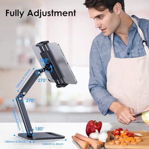 Tablet Stand for iPad, Aluminum Tablet Holder with Heavy Duty Base for Desk - Image 3