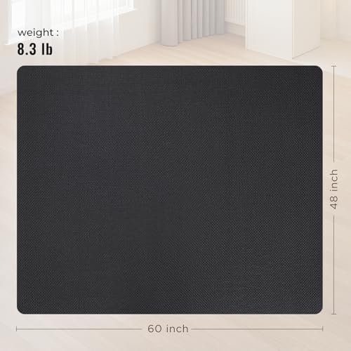 Office Chair Mat for Hard Floors,48"x60" Anti-Slip Waterproof Hardwood Floor Chair Mat,Heavy Duty Floor Protector Rolling Chairs for Home Office(Black) - Image 5