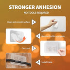 Hooks for Outdoor String Lights Clips: 100Pcs Heavy Duty Cable Clips with Waterproof Adhesive Strips for Hanging Christmas Light - Outside UV-Resistant Clear Sticky Cord Holders Rope Organizer - Image 6