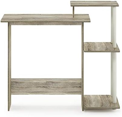 Furinno EFFICIENT Desk, 28.6" Wide Gaming Desk with 3 Open Side Shelves, Laptop Notebook Computer Desk, Office Desk for Home Office, Study Room, Dorm, Bedroom, Sonoma Oak - Image 6