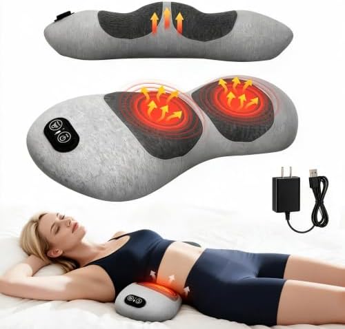 2026Upgraded 3-in-1 Lumbar Support Pillow, Triple Fusion Lower Back Massager with Heat Vibration & Stretching, Ergonomic Waist Cushion for Home Office Car Bed Travel,Gray by YOUCHNEGZHIFAN