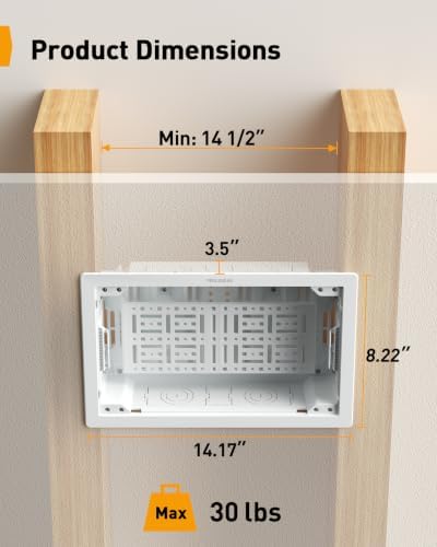Perlegear 9″ in-Wall Media Box, Electrical Box, Cable Management Kit - Image 4