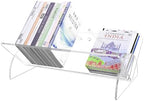 Picowe Acrylic Desktop Bookshelf, Transparent Tabletop Book Stand Organizer with Semi-Circular Base, Book Holder Display Rack for Books, CDs, Magazines by Picowe