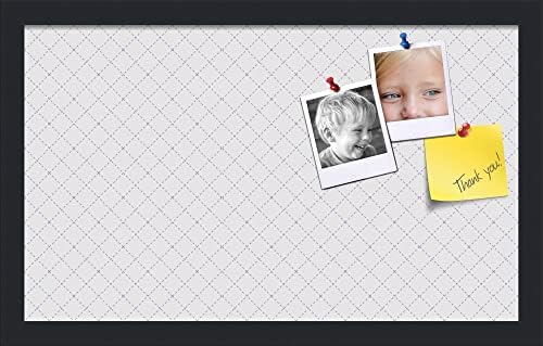PinPix 20x12 inch Cork Bulletin Board. This Decorative Framed Pin Board Comes with Diamond Pattern in Light Grey Design and Satin Black. Ideal for Home, Office Decor or School (PinPix-524) by PinPixBulletinBoards