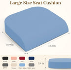 TranquilRelax XL Memory Foam Seat Cushion for Office Chair, 3.35-Inch, Light Blue - Image 2