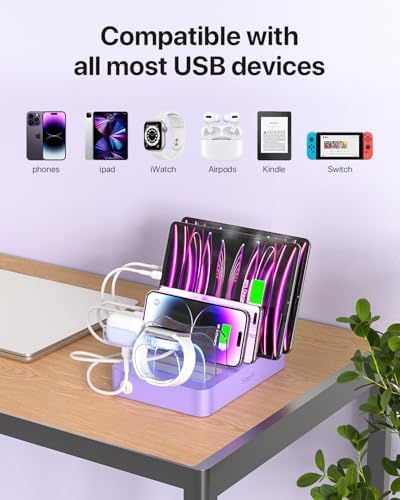 SooPii Premium 6-Port USB Charging Station Organizer for Multiple Devices - Image 6