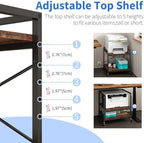 Under Desk Printer Stand with Power Outlet, Adjustable Shelf,Rustic Brown - Image 6