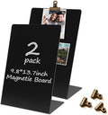 Magnetic Display Board - Desktop Metal Memo Board for Notes & Photos, 11x9.8 Inch Small Black Magnetic Bulletin Board, Includes Clips for Office, Room Decor (9.8 * 13.7inch, Count, 3) by GOWARM