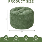 Hobestluk Round Oversized Ottoman Foot Leg Rest Under Desk for Couch - Image 2