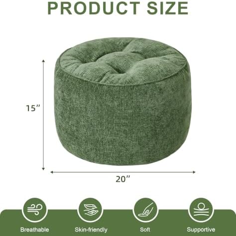 Hobestluk Round Oversized Ottoman Foot Leg Rest Under Desk for Couch - Image 2