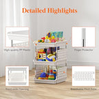 Lifewit 3 Tier Plastic Stackable Storage Baskets for Clothes 1 Pack, White - Image 6