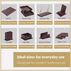 MOOGCO 12-Piece Leather Desk Set — Desk Pad 23.2" x 15.4", Double Document Tray, Pen Holder — Desk Organizer Set for Home Office & Executive Desk Accessories - Image 4