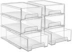 Sorbus Clear Stackable Storage Drawers with Pull-Out Bins (Medium, 6 Pack) by Sorbus