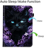 Case for Samsung Galaxy Tab S11 Ultra 14.6 Inch 2025(SM-X930/X936B),Card Slot PU Leather TPU Case Pen Holder Auto Wake Sleep,Cute Flower Cat - Image 7