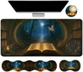 Memory Foam Keyboard Wrist Rest Desk Mat Set, Enchanted Book Portal by Dikoer