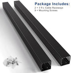 ZhiYo 3"H x 3"W Cable Raceway, 6ft Under Desk Wire Management Channel Black - Image 4