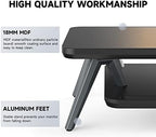 Fenge Dual Monitor Stand Riser, Wooden Desk Shelf with 2-Tier Storage - Image 3