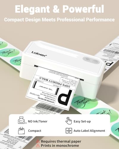 Labeer Bluetooth Thermal Shipping Label Printer, Wireless 4x6 Printer White - Image 4