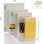 SANRUI Acrylic Desk File Organizer, 8 Slot Clear Magazine File Holder - Image 3