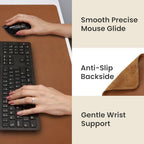 Full Grain Leather Desk Pad, Toffee Tan Brown, L (27.6 x 11.8 inch) - Image 5