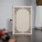 Vintage Book Storage Box with Drawer, Natural Linen-Textured Cover with Classic Frame Pattern, Hidden Organizer for Jewelry, Keepsakes or Desktop Use 9.5″ x 6.7″ x 2″ - Image 5