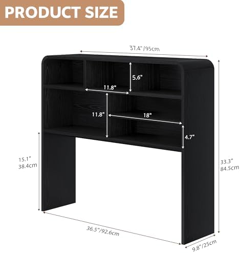 5-Tier Desk Shelf, 37.4''W Desktop Bookshelf for Computer Monitor - Image 2