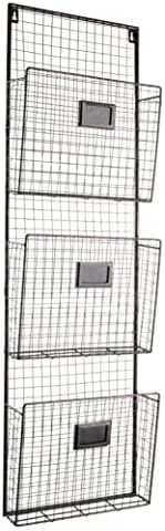 Three Tier Wall File Holder – Durable Copper Metal Rack with Spacious Slots for Easy Organization, Mounts on Wall and Door for Office, Home, and Work – by Designstyles by DesignStyles