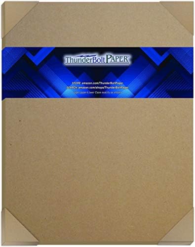 25 Sheets Chipboard 24pt (Point) 11 X 14 Inches Light Weight Scrapbook|Picture-Frame Size .024 Caliper Thickness Cardboard Craft Packaging Brown Kraft Paper Board by ThunderBoltPaper
