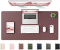 YSAGi 47.2" x 24" Large PU Leather Desk Mat for Keyboard and Mouse - Waterproof Non-Slip Desk Pad Protector for Office, Home, Writing Desk, Dark Pink by YSAGi