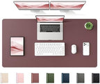 YSAGi 47.2" x 24" Large PU Leather Desk Mat for Keyboard and Mouse - Waterproof Non-Slip Desk Pad Protector for Office, Home, Writing Desk, Dark Pink by YSAGi