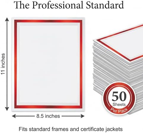Signature Specialty Certificates, Red Bold Foil Border, 50 Sheets - Image 3