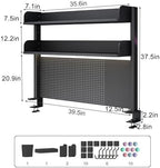 Clamp on Desk Shelf with Pegboard, Desktop Organization Bookshelf - Image 3