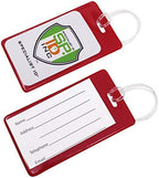 Bulk 100 Pack - Vivid Backpack ID Luggage Tags for Student Identification Cards - School Name Badge Holder for Backpacks - Business Card Size with Clear Insert Window by Specialist ID (Red) by SpecialistID