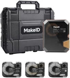 Makeid P31S Industrial Label Maker with 3 Cartridges & Hard Case Bundle by MakeID