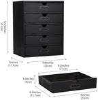 Small Wooden Drawers Wooden Box with Drawer, Black 5 Wood Drawer - Image 3