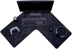 Con-Tact Brand XL Extended Mouse Pad - L-Shaped Desk Mat with Stitched Edges - Non-Slip, Water-Resistant Keyboard Mat - Extra Large Desk Pad for Gamers, Home & Office Use - 36.22" x 15.74" (Topo) by Kittrich+%28Home%29