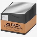 Sabary 25 Pack Poly File Jacket 1" Expansion Pocket Write-on, Grey by Sabary