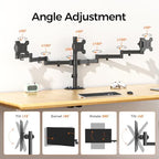 Suptek Triple LED LCD Monitor Desk Mount Heavy Duty Fully Adjustable Stand for 3 / Three Screens up to 27 inch (MD6463) - Image 4