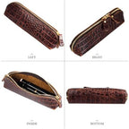 Gexmil Genuine Leather Pen Case, Hand-made Stationery Bag for Work Office - Image 4
