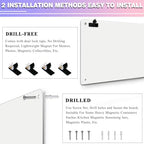 White 2Pack Magnetic Board,17.5" x 11.4" Magnet Bulletin Board to Display Magnetic Notes, Poetry, Photos, Suitable for Wall, Refrigerator, Cabinet etc, Come with 4 Pcs Dual Lock Tape and Screws - Image 3