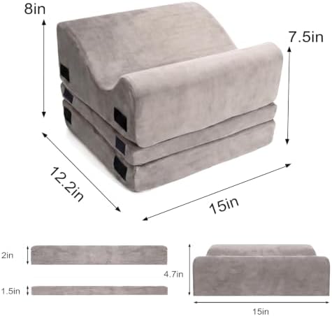 Foot Rest for Under Desk, Ergonomic 3-in-1 Height Adjustable, Non-Slip Base & Washable Cover for Office/Gaming, Gray - Image 3