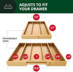 ROYAL CRAFT WOOD Luxury Bamboo Kitchen Drawer Organizer - Silverware Organizer - Utensil Holder and Cutlery Tray with Grooved Drawer Dividers for Flatware and Kitchen Utensils (5 Slot, Natural) - Image 2