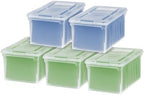 IRIS USA 5-Pack 44 Qt. Letter File Box with Hinged Lid, Clear by IRISUSA