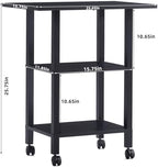 YUFAM 3 Tier Home Printer Stand with Storage, Black - Image 2