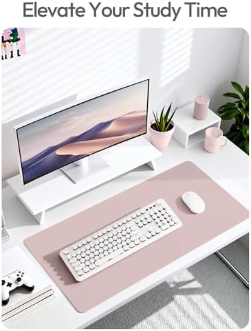 YSAGi Leather Desk Pad Protector, Office Desk Mat, Large Mouse Pad, Non-Slip PU Leather Desk Blotter, Laptop Desk Pad, Waterproof Desk Writing Pad for Office and Home(Grayish Lavender, 47.2" x 23.6") - Image 6