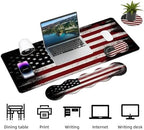 Keyboard Mouse Pad Set, Extended Gaming Mouse Pad+Ergonomics Keyboard Wrist Rest Support, Memory Foam, Easy Typing Pain Relief, 4Pcs XL Ultra Thick Desk Mat,Old American Flag - Image 3