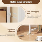 BECOMFORT 37" Desktop Bookshelf, Desk Hutch Dorm with DIY Metal Pegboard - Image 5